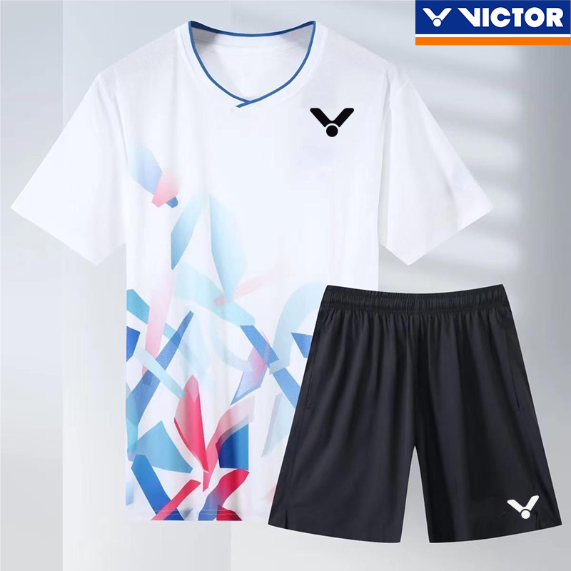 Victor 羽毛球 T 恤 20224 新款羽毛球夾克男士女士短袖上衣運動衫兒童比賽服透氣運動衫網眼速乾襯衫 Yone
