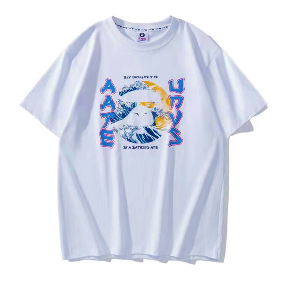 高品質Aape T恤Bape猿頭印花休閒短袖圓領t恤男女XS S M L XL 2XL 3XL 4XL 5XL 6XL