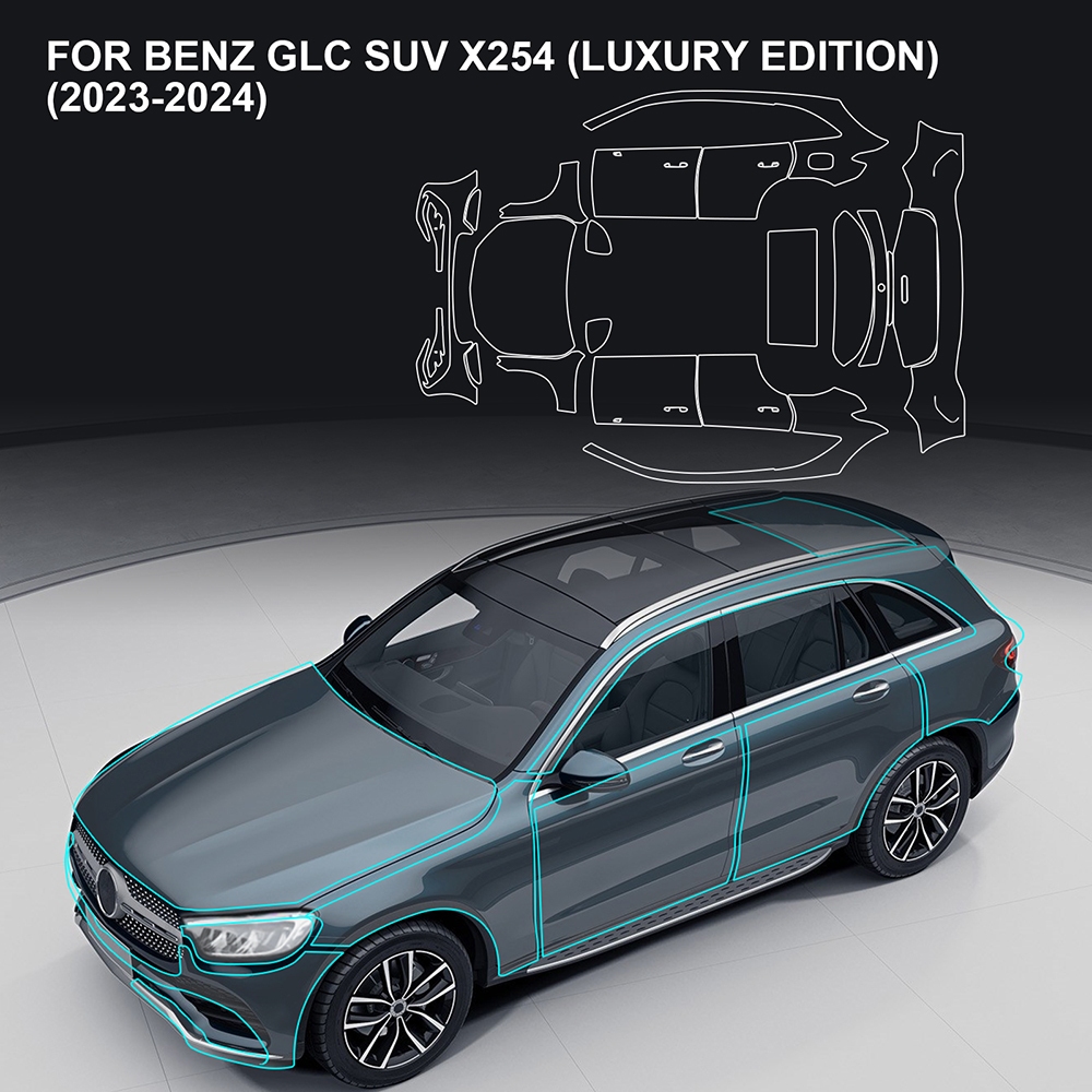 適用於奔馳 GLC SUV X254 豪華版 2023-2024 汽車前大燈膜 TPU 保護膜汽車前大燈膜 TPU 保護