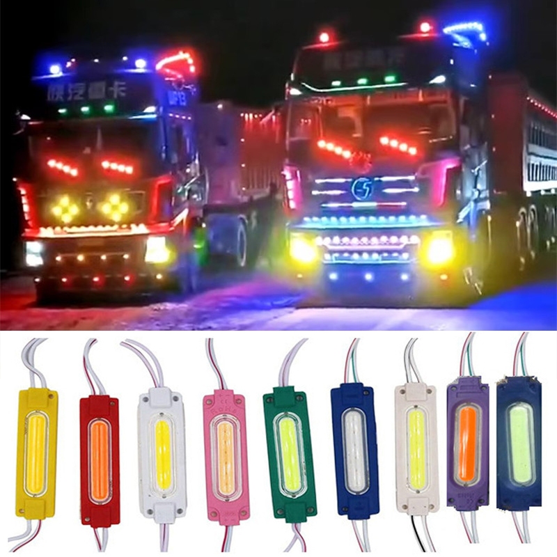 汽車摩托車卡車照明零件配件 2024 新設計 COB LED 模塊(6LED 超亮)巴士貨車拖車尾警示燈側燈(9 色/1