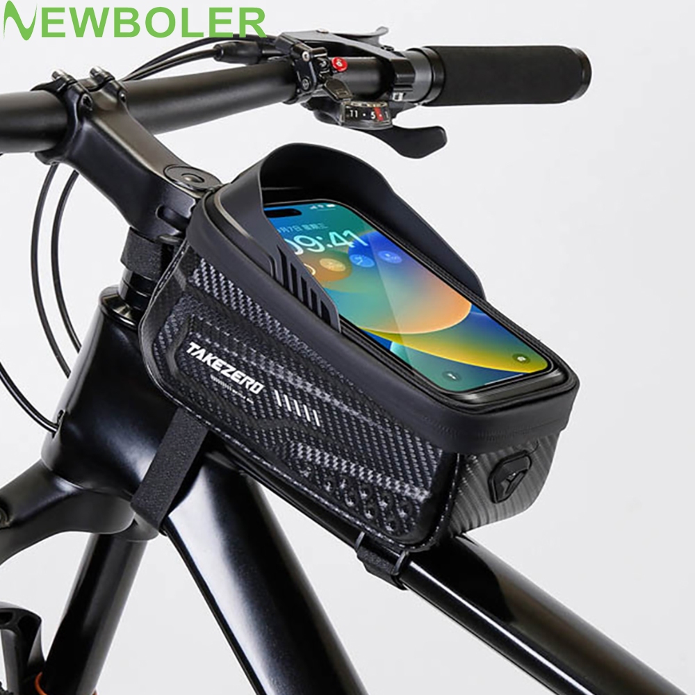 Newboler 硬殼防水車架前管自行車包觸摸屏自行車手機前包戶外運動收納耐壓前管騎行包