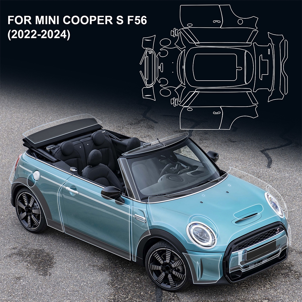 適用於mini Cooper S F56 2022-2024 汽車大燈膜 TPU保護膜汽車配件