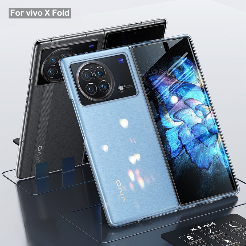 Vivo X Fold 透明外殼 XFold V2178A 手機殼豪華裸感超薄硬 PC 前框防震透明折疊蓋 Coque
