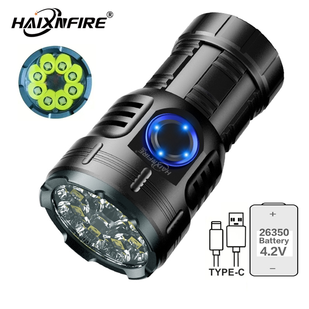 Haixnfire X61 戶外野營燈 4500 流明 LED 手電筒 USB 充電泛光燈