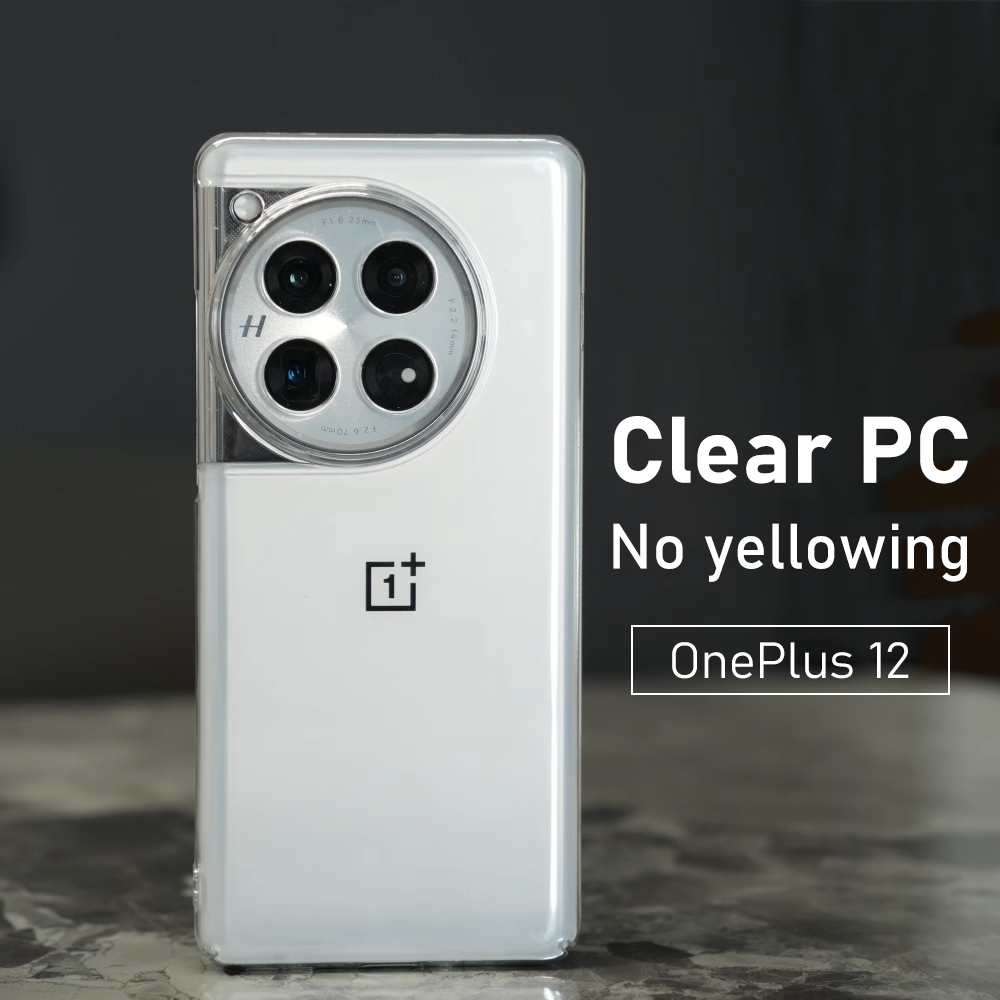 ONEPLUS 適用於一加 12 12R 外殼不發黃透明超薄硬質手機殼保護套