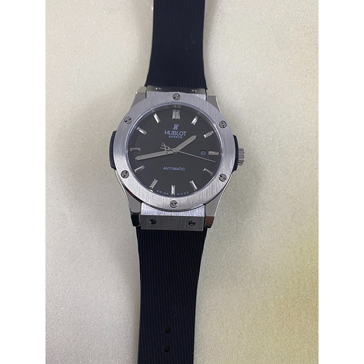 42 毫米男士手錶不銹鋼錶殼礦物玻璃橡膠錶帶組裝手錶帶 2813 年機芯