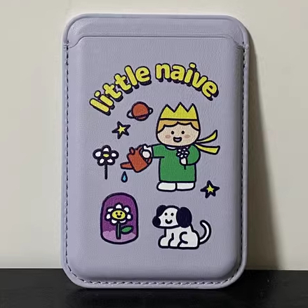 紫色可愛外殼電話卡錢包適用於 Iphone 12 13 14 15 手機錢包