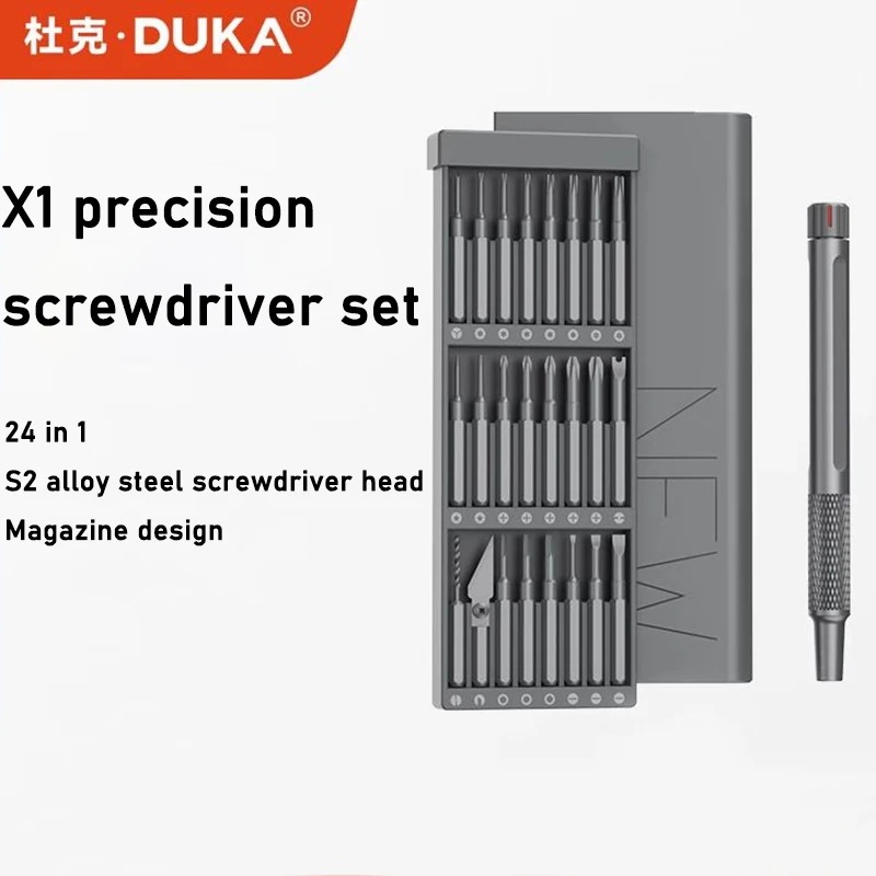 Duka ATUMAN 精密螺絲刀套裝 X1 帶 24 位多功能拆卸維修迷你家用工具 S2 合金鋼磁鐵