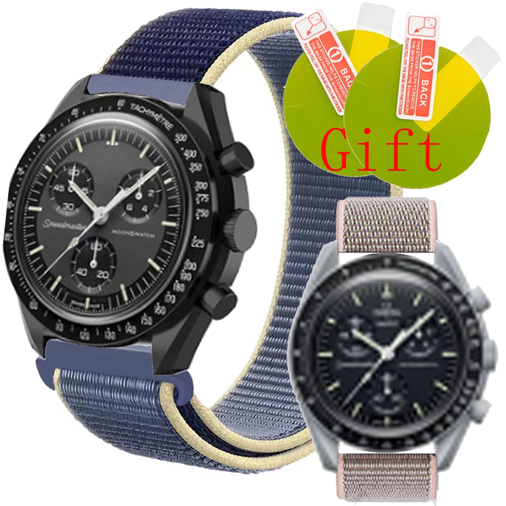 用於 Omega x Swatch 智能手錶錶帶的尼龍環帶女士男士手鍊腕帶