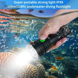 Hiswn W76 原裝潛水手電筒 P70 LED DivingTorch Light IPX8 防水可充電20W-20