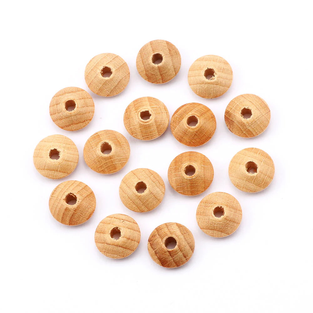30 件裝山毛櫸木算盤珠圓盤算盤墊片 13 毫米木珠 Rondelle 木製間隔珠,用於珠寶供應 DIY 工藝