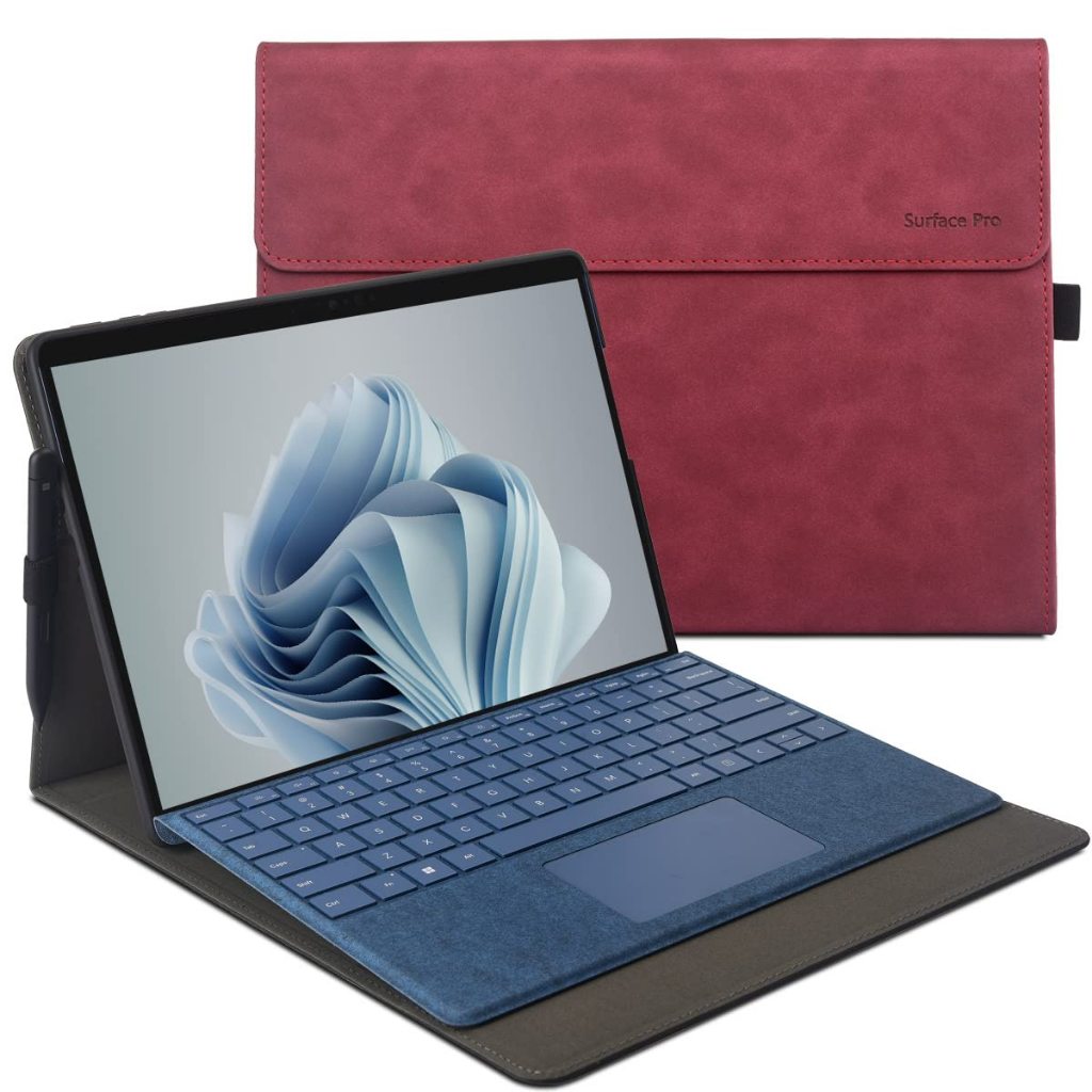 微軟 適用於 Microsoft Surface Pro 7 保護殼 12.3 英寸 2019- 多角度查看帶觸控筆支架