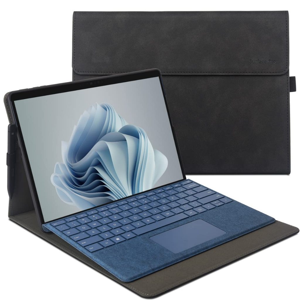微軟 適用於 Microsoft Surface Pro 6 保護殼 12.3 英寸 2018- 多角度查看帶觸控筆支架