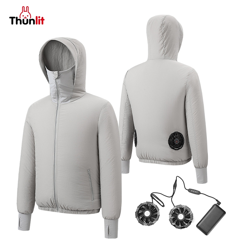 Thunlit空調服戶外工作服帶風扇降溫製冷風扇服長袖防曬皮膚服批發