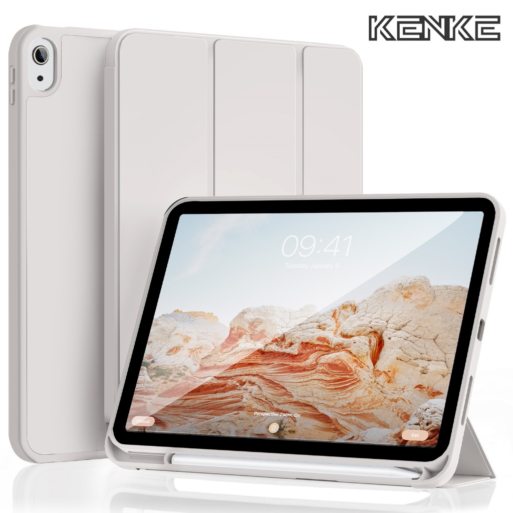 Kenke ipad 保護套輕薄 TPU 軟保護套帶鉛筆槽,適用於 ipad 第 10 代 ipad 9th 8th 7