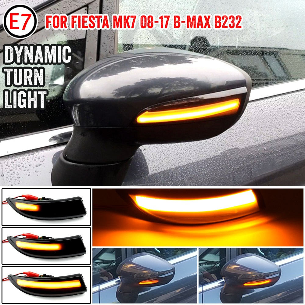福特 Fiesta Mk7 2008-2017 動態閃光燈福特 B-Max 2012-2017 LED 轉向信號燈側燈