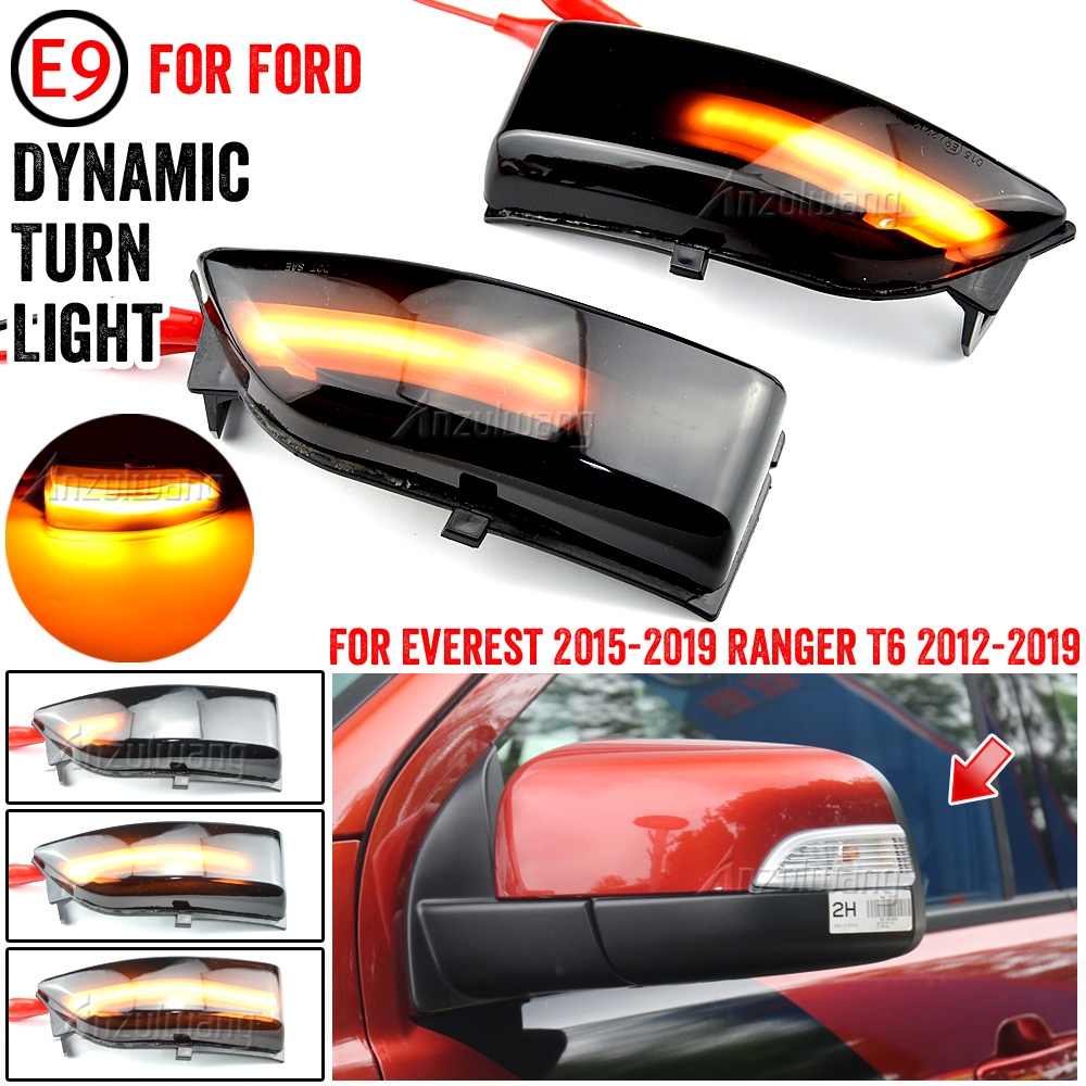 適用於福特 Roadster Ranger T6 2012-2019 的動態轉向信號 LED 指示燈閃光燈後視鏡燈