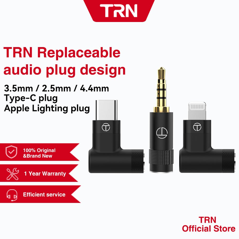 Trn 3.5MM 2.5MM 4.4MM Type-C 插頭可更換音頻插頭適用於 TN 紅鏈 T2 Pro T3 Pr
