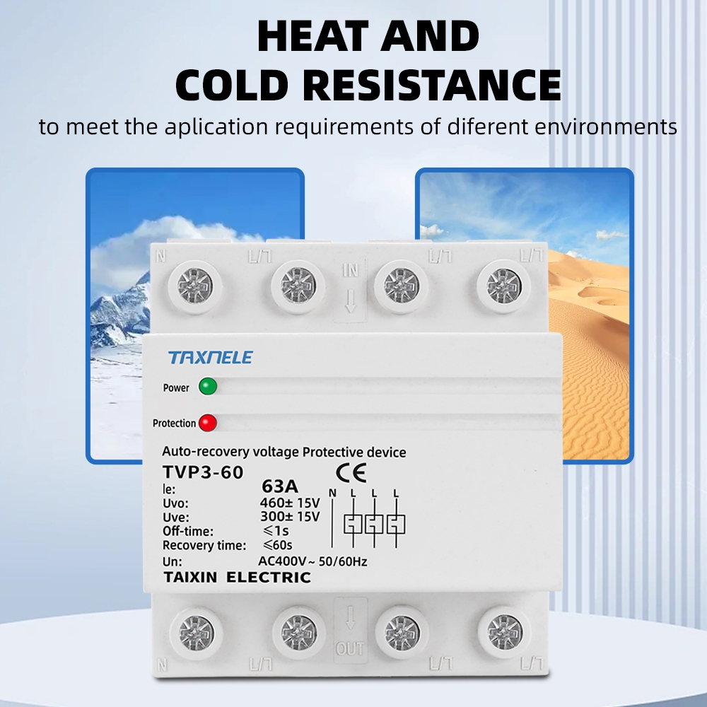 三相過欠壓保護器3相自動恢復保護器浪湧保護繼電器復位63a 60A 380V