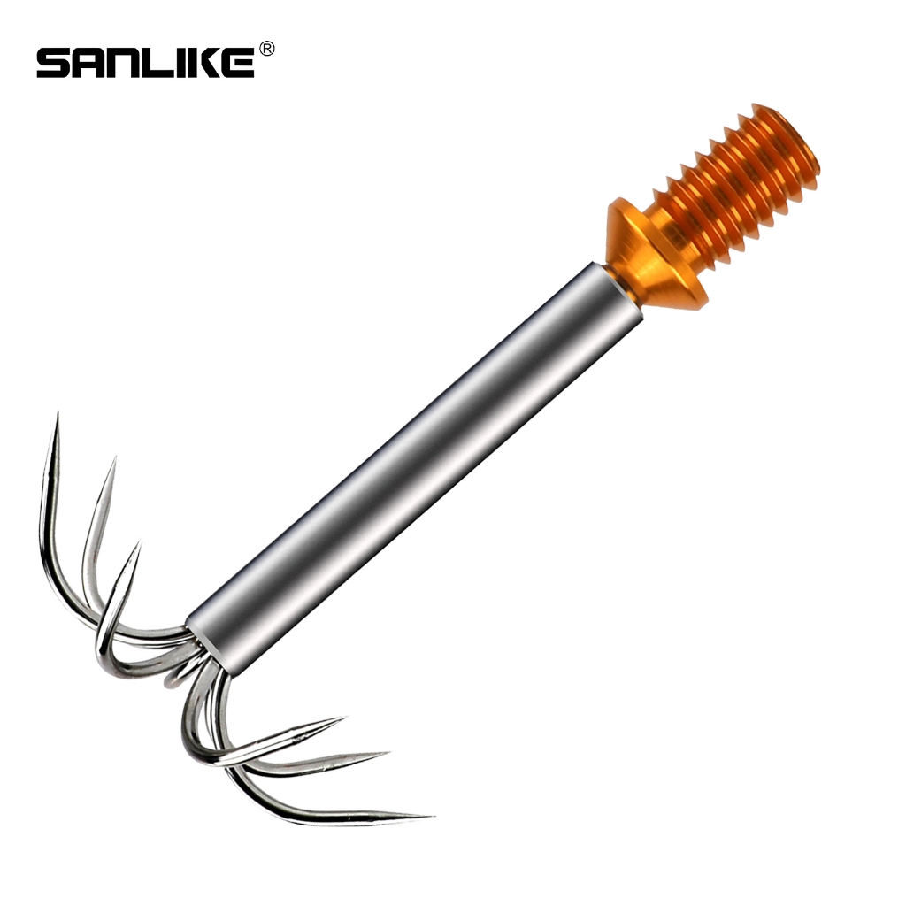 Sanlike 錨魷魚魚鉤不銹鋼 7 針魚鉤 1/2 英寸英制螺紋直徑