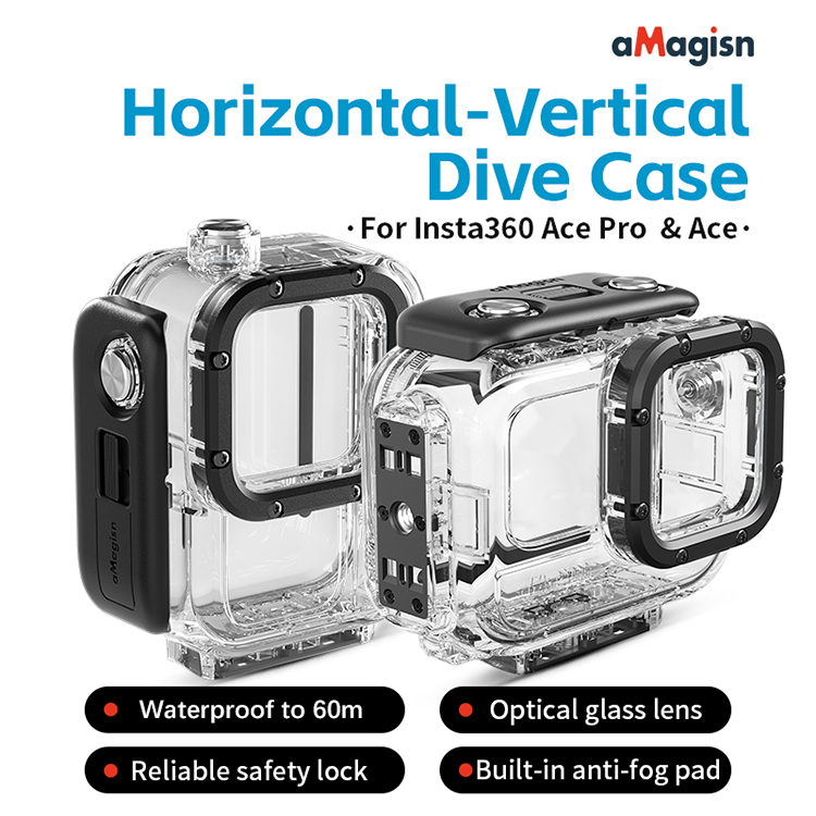適用於 aMagisn Insta 360 Ace Pro 的防水殼相機殼潛水殼配件