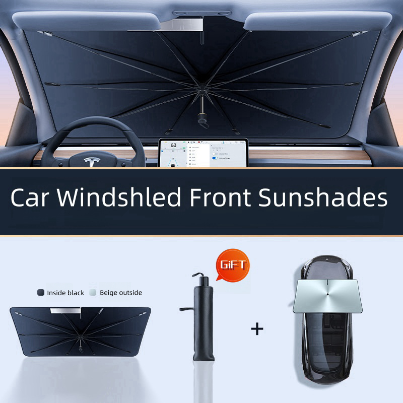 適用於特斯拉 Model 360 Model Y 汽車擋風玻璃前遮陽板°C 旋轉汽車紫外線罩遮陽罩汽車配件遮陽板