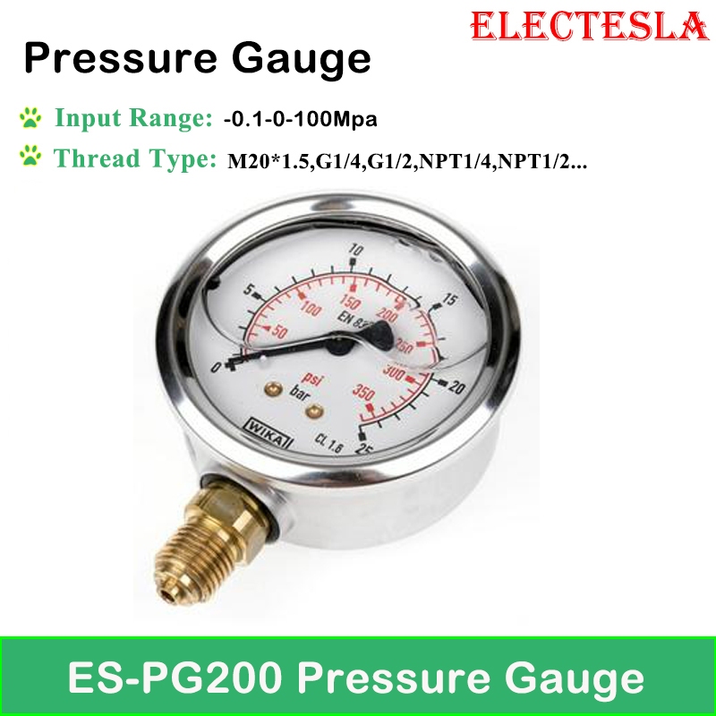 指針式壓力表油壓氣壓表400bar不銹鋼壓力表g1/4螺紋