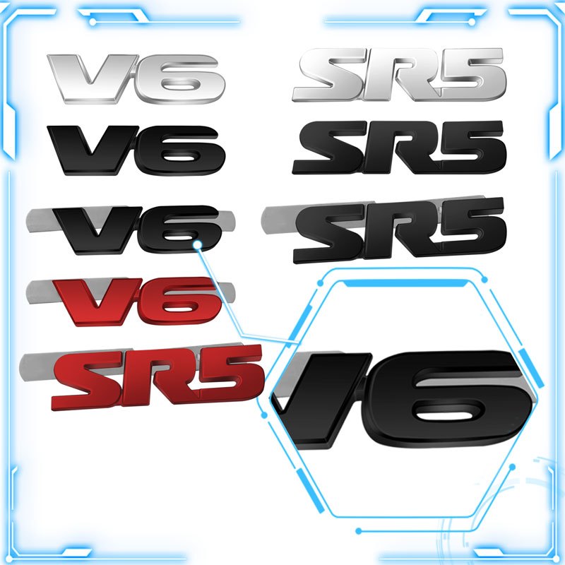 3d 造型 SR5 V6 標誌車輛標誌汽車金屬貼紙適用於豐田騎士紅杉 4Runner Hilux Tundra SR5