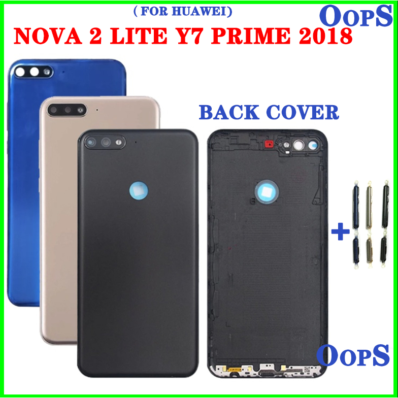 Nova 2 Lite 後蓋電池蓋外殼適用於華為 Y7 Prime 2018 電池後蓋後門外殼相機鏡頭按鈕帶 LOGO