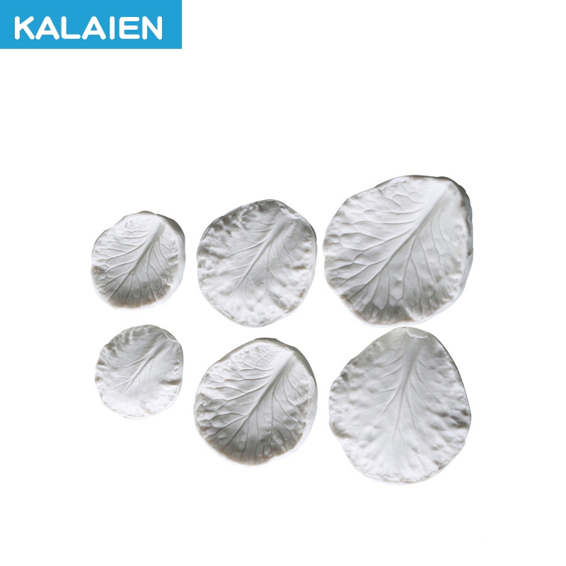 KALAIEN 6pcs花卉翻糖花模具花瓣矽膠模具套裝創意蛋糕裝飾可食用適合翻糖蛋糕矽膠紋模具