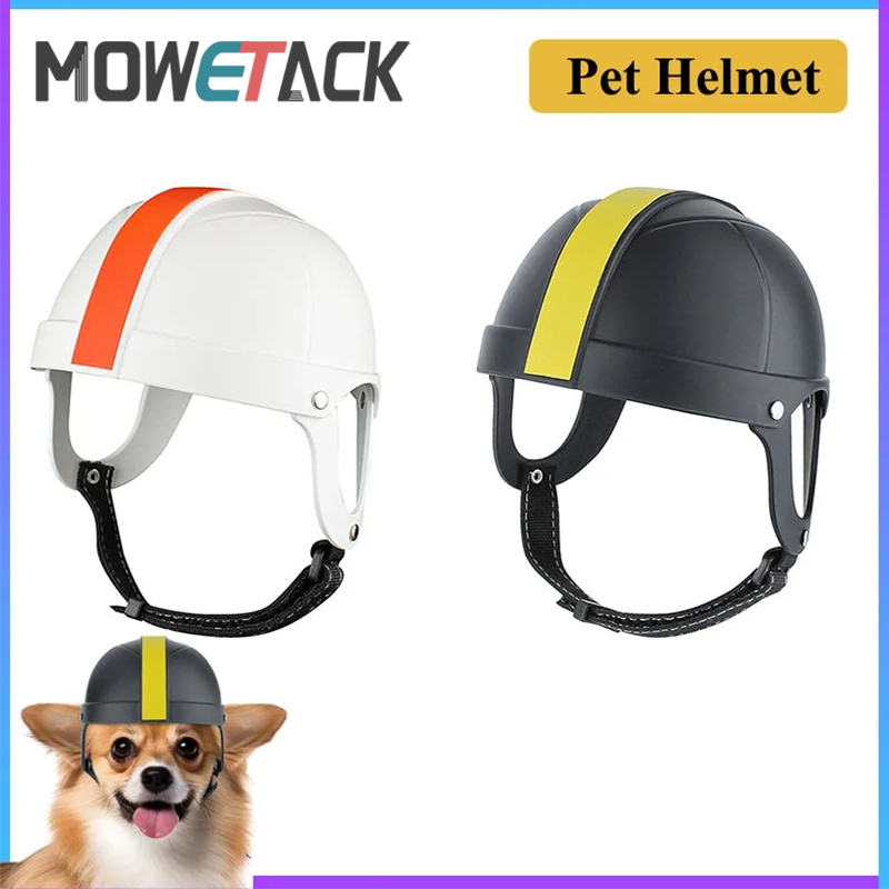 小型寵物狗頭盔帶耳孔摩托車狗頭盔迷你頭部保護安全帽狗和貓寵物用品