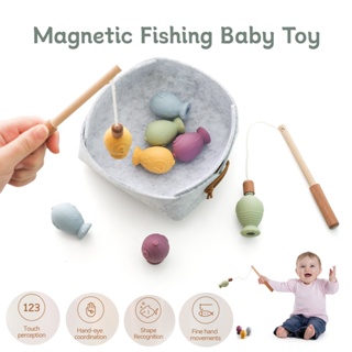 蒙台梭利去釣魚游戲磁性釣魚磁鐵魚兒童遊戲桌玩具數字認知玩具