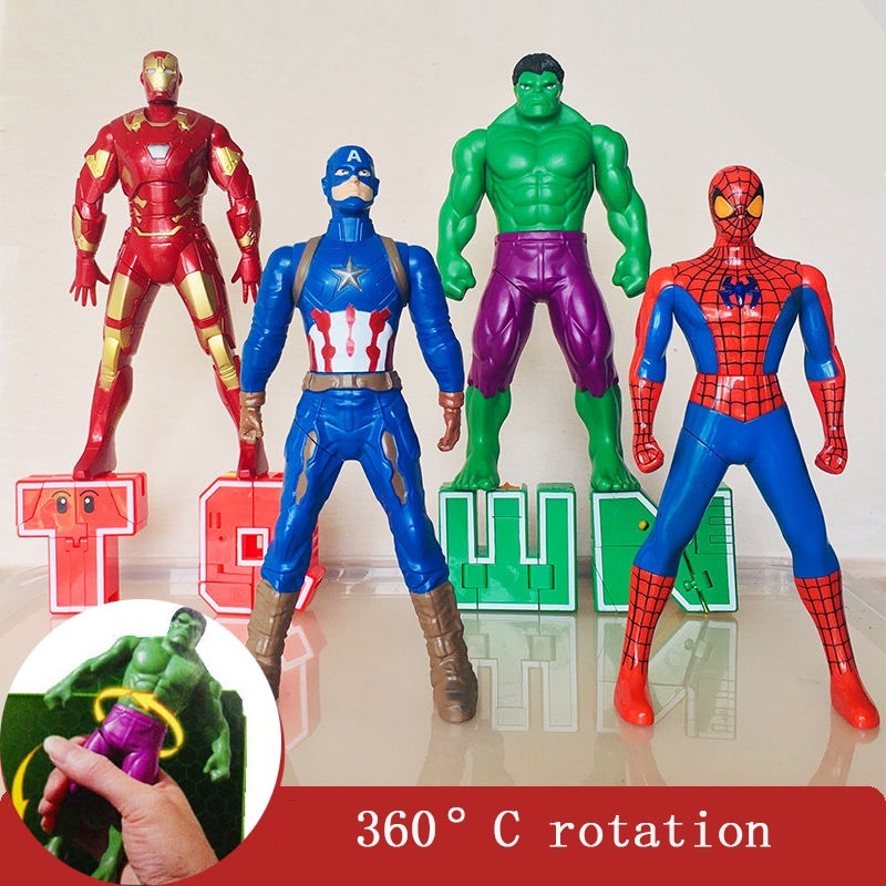 18cm復仇者可動人偶玩具 pvc蜘蛛人 浩克 鋼鐵人動作玩具 兒童節日生日禮物