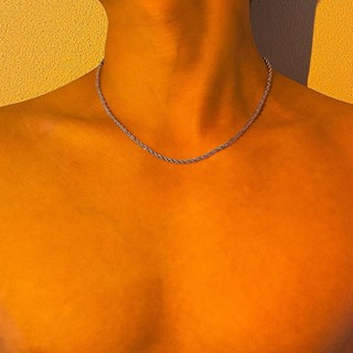簡約扭鏈項鍊時尚復古個性男士潮流街頭鎖骨鏈酷