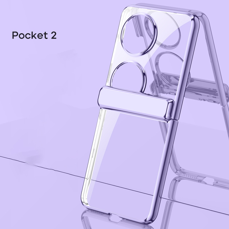 適用於華為 Pocket 2 Pocket2 電鍍透明鉸鏈外殼保護套帶屏幕保護殼保護套