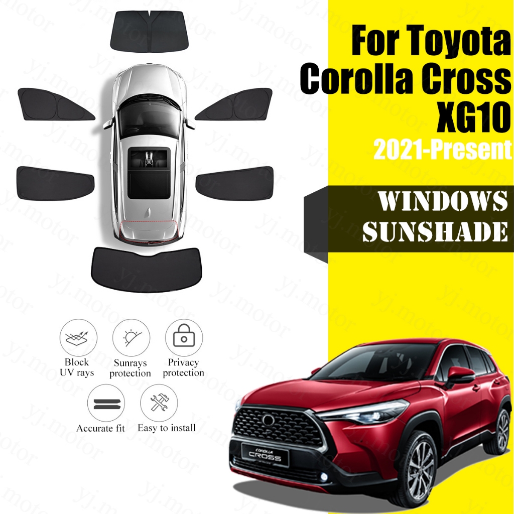 適用於 2021 - 2023 年豐田卡羅拉 Cross 汽車擋風玻璃前後窗遮陽板紫外線防護太陽隔熱罩隱私保護罩