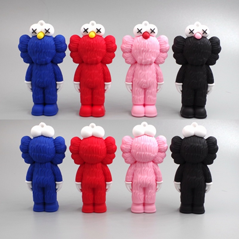 8 厘米芝麻街動漫人物 KAWS Elmo XX 眼睛塑料可動人偶模型玩具娃娃房間裝飾 2024 年時尚生日禮物給朋友