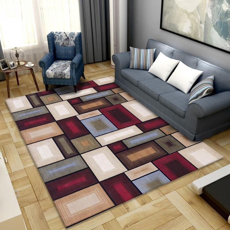 【客製化】客廳地毯 地墊 茶幾毯 家用北歐床邊地毯 簡約 沙發地毯 居家裝飾 防滑 飄窗墊 不翹邊