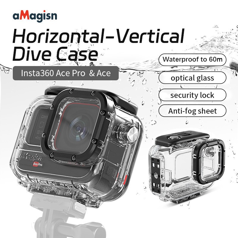 60m Insta360 Ace Pro/Insta360 Ace 水下潛水殼防水殼潛水殼保護盒外殼相機配件