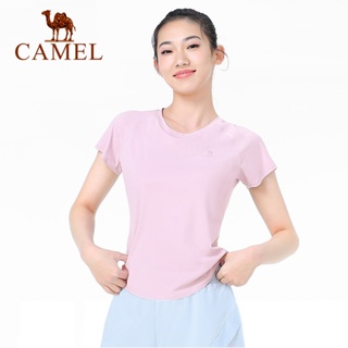 Camel 女士短袖T恤修身吸濕速乾透氣