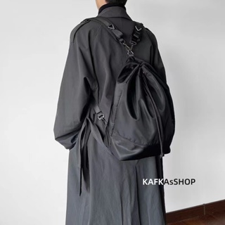 【現貨】KAFKAsSHOP 單肩雙肩兩用水桶書包男女韓國簡約潮個性中性 後背包 單肩包 雙肩包