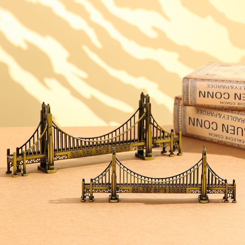 金門橋模型美式旅遊紀念品金屬工藝品世界名樓模型家居辦公擺件禮品