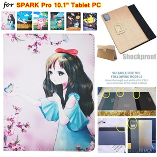 SAMSUNG Pu 皮套翻蓋支架保護套適用於 Tab SPARK Pro 10.1 英寸可愛卡通系列防震保護套適用於