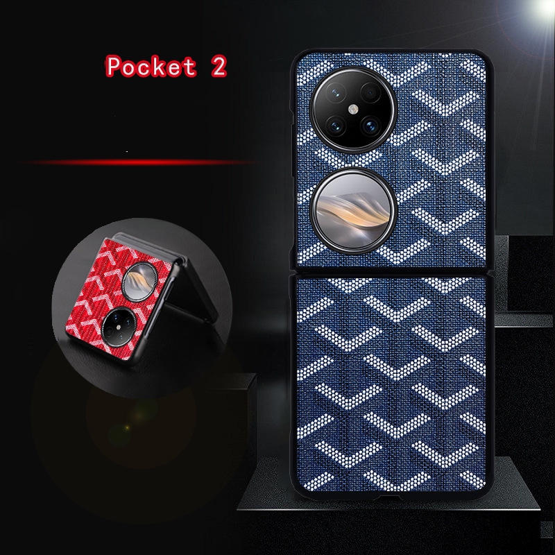 Pocket 2 手機殼適用於華為 Pocket 2 Pocket S P50 Pocket 簡約個性格子圖案防震手機殼
