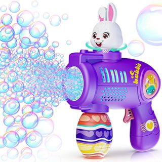 自動泡泡機玩具帶燈幼兒,可愛的兔子泡泡機玩具兒童生日禮物