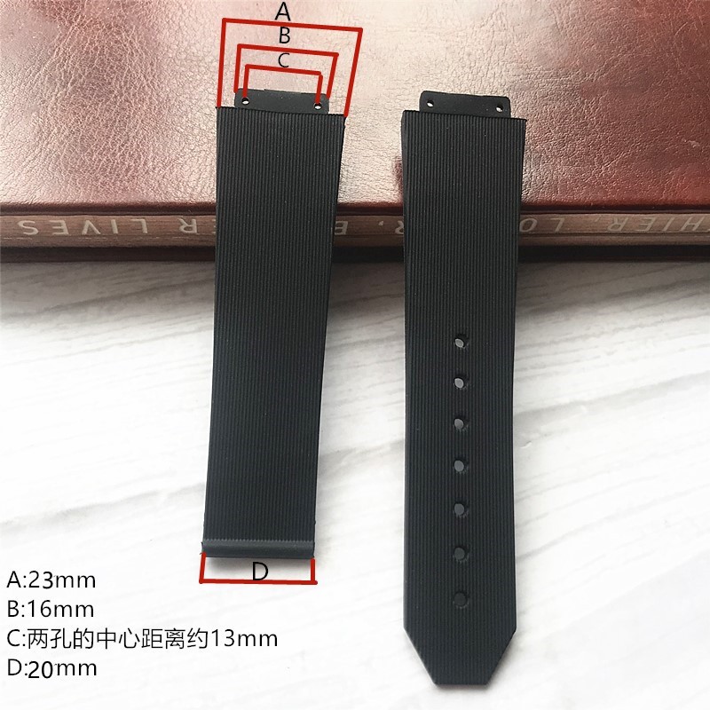 適用恆寶TPU膠帶HUBLOT宇舶錶帶 23*20mm 配件手錶帶