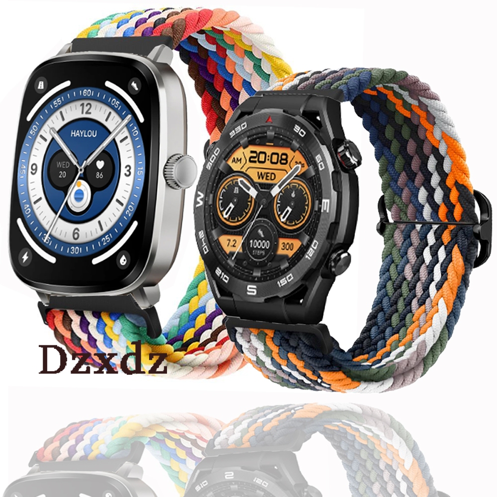 用於 HAYLOU 手錶 R8 S8 RS5 智能手錶錶帶尼龍可調節手鍊配件的彈性編織錶帶