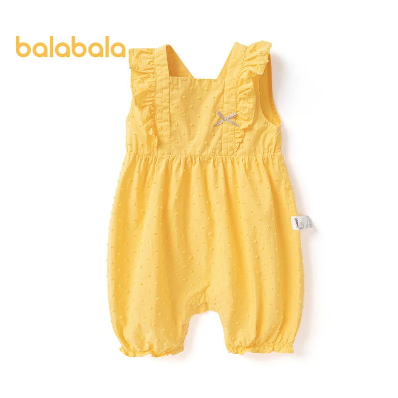 Balabala女寶寶連體衣寶寶衣服新生兒外出睡衣爬行服2024款夏裝時尚