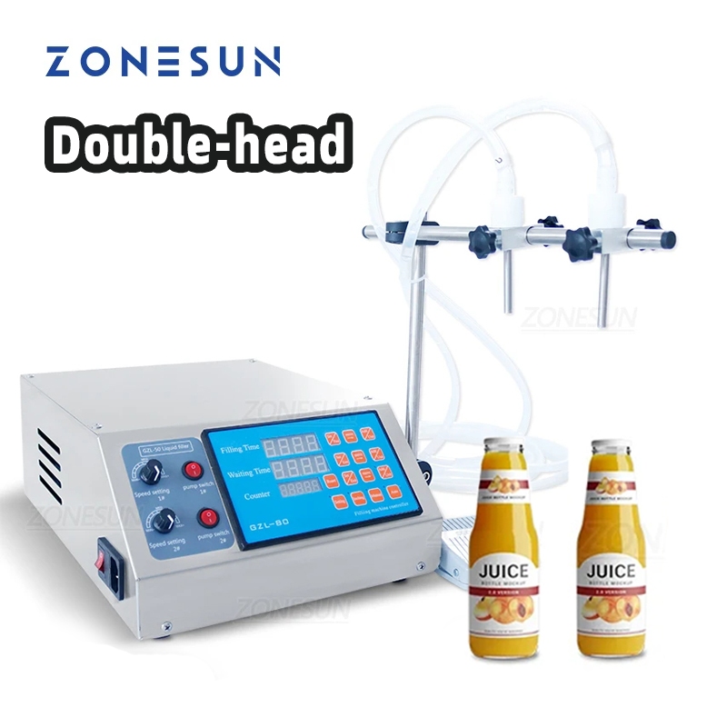 Zonesun ZS-YTDP2液體灌裝機單頭隔膜泵電動數顯瓶灌裝機包裝機管瓶香水礦泉水果汁油