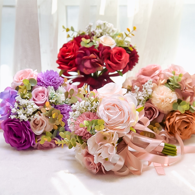婚慶仿真玫瑰慶典攝影繡球花人造絲花飾品用品